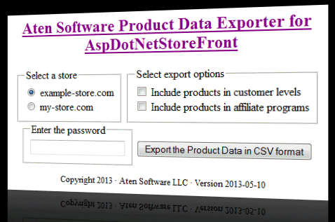 Product Data Exporter for AspDotNetStoreFront Screenshot.png